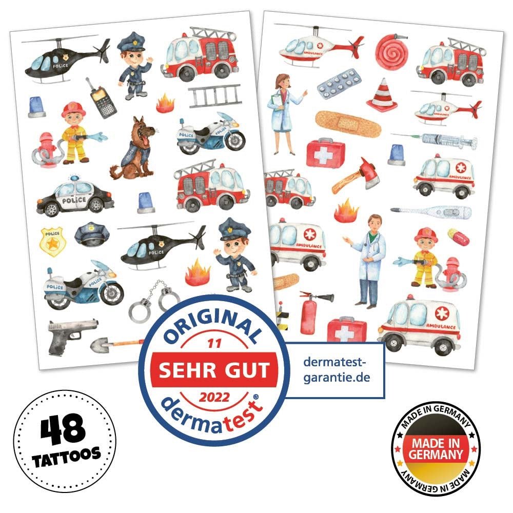 Happy Tatts – Kinder - Tattoos Tatü Tata, 48 Stück - Sausebrause Shop