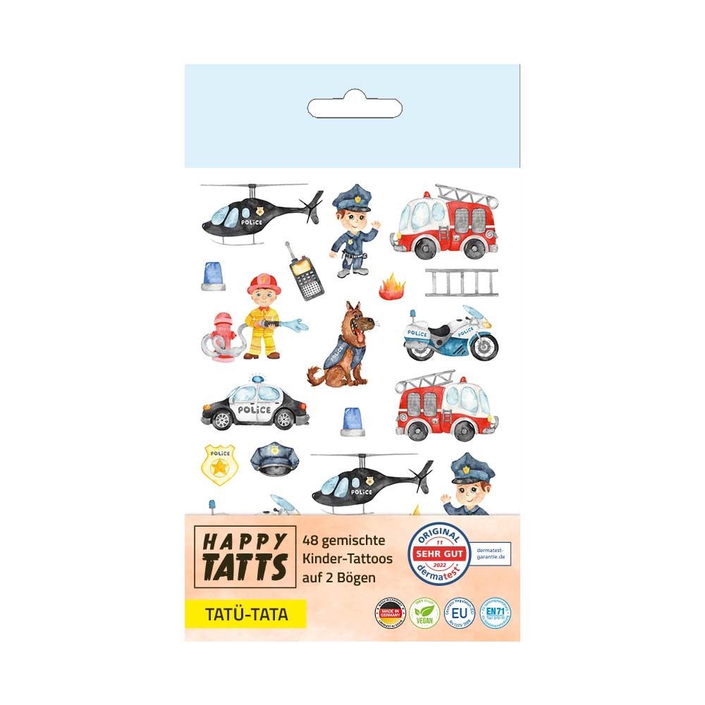 Happy Tatts – Kinder - Tattoos Tatü Tata, 48 Stück - Sausebrause Shop