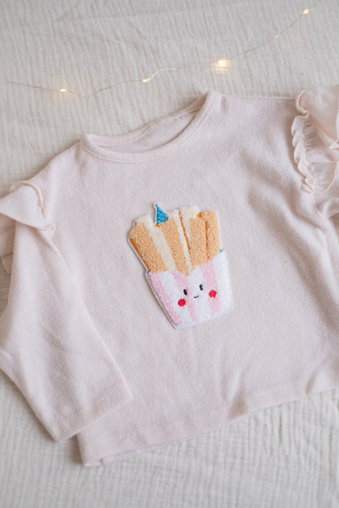 Hej Hanni flauschiges Bügelpatch Pommes - Sausebrause Shop