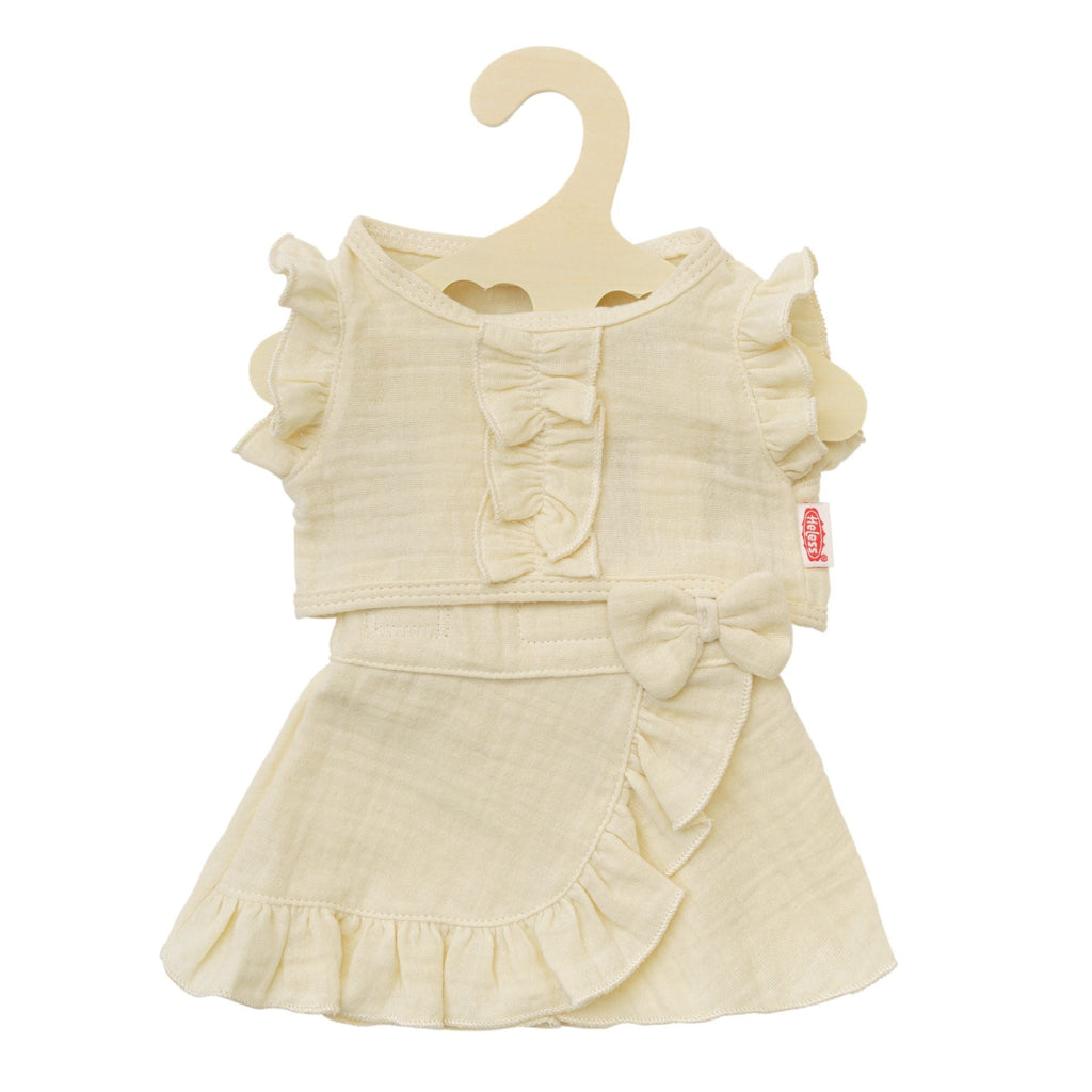 Heless Musselin Puppen Wickelrock mit Rüschen Top ecru 2 - teilig - Sausebrause Shop