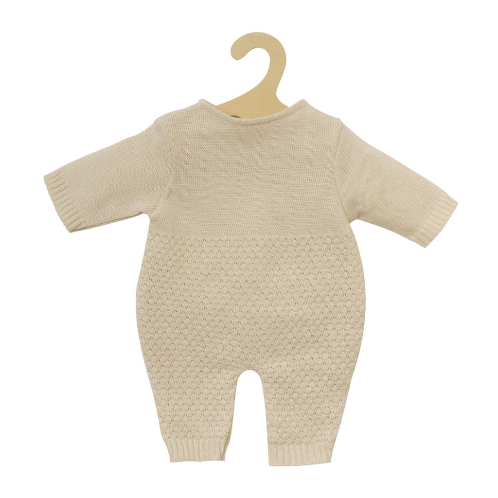 Heless Puppen Strickstrampler aus 100 % Bio - Baumwolle ecru - Sausebrause Shop
