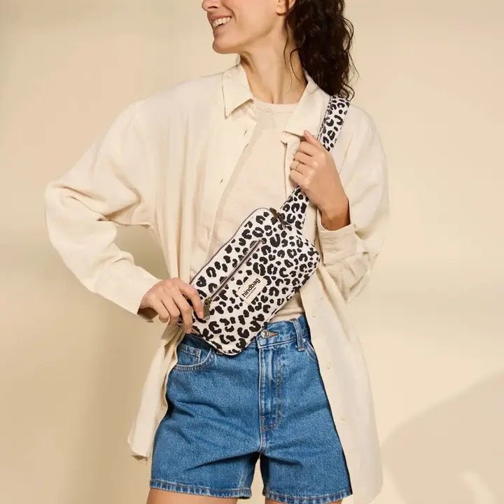 Hindbag Bauchtasche Harry Leopard Ecru aus Bio Baumwolle - Sausebrause Shop