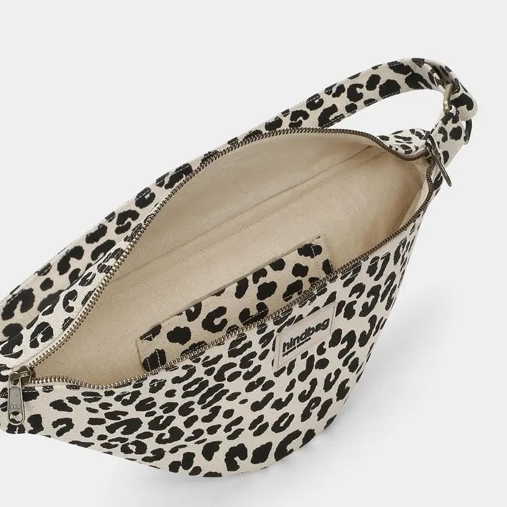 Hindbag Bauchtasche L Sasha Leopard Ecru – Bio Baumwolle - Sausebrause Shop