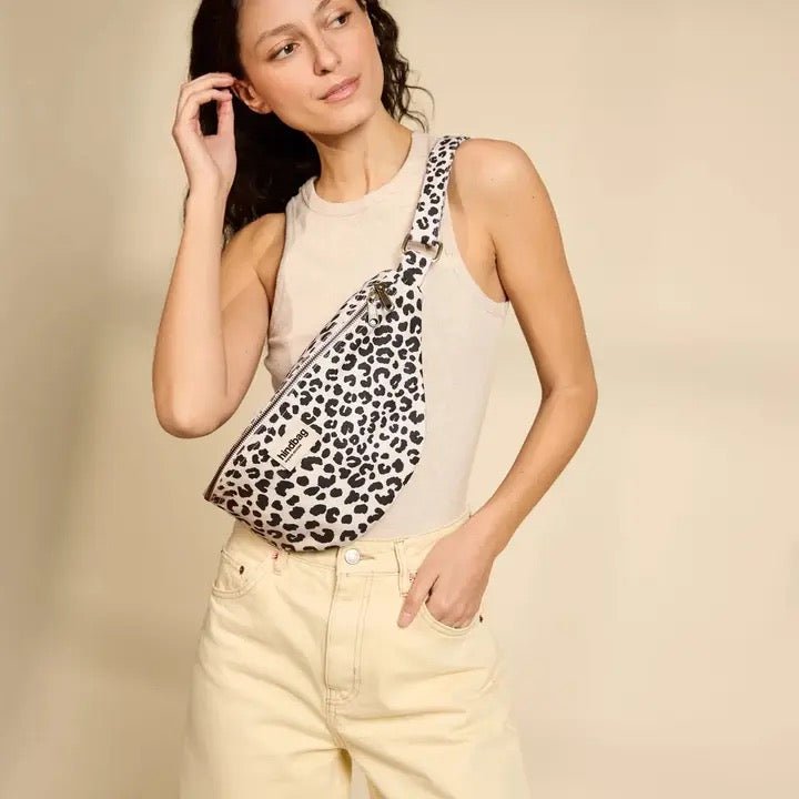 Hindbag Bauchtasche L Sasha Leopard Ecru – Bio Baumwolle - Sausebrause Shop