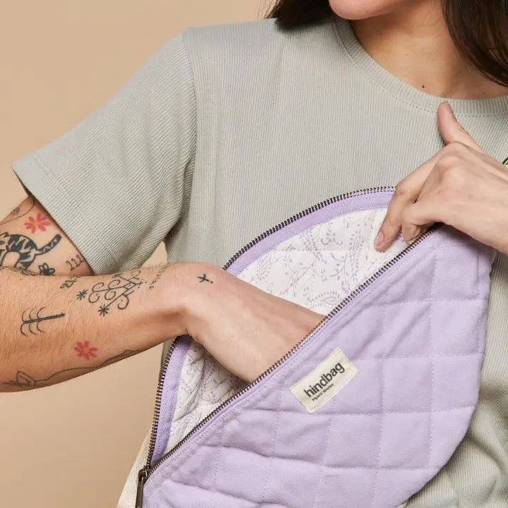 Hindbag Olivia Stepp Gürteltasche Lilas aus Bio - Baumwolle - Sausebrause Shop
