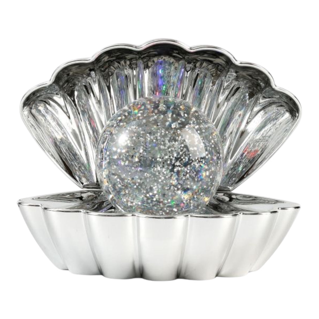 itotal Muschellampe mit Glitzer Silber - Sausebrause Shop