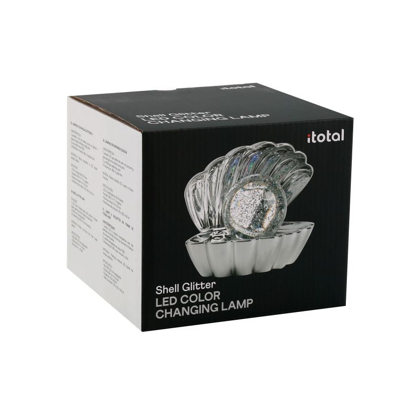 itotal Muschellampe mit Glitzer Silber - Sausebrause Shop