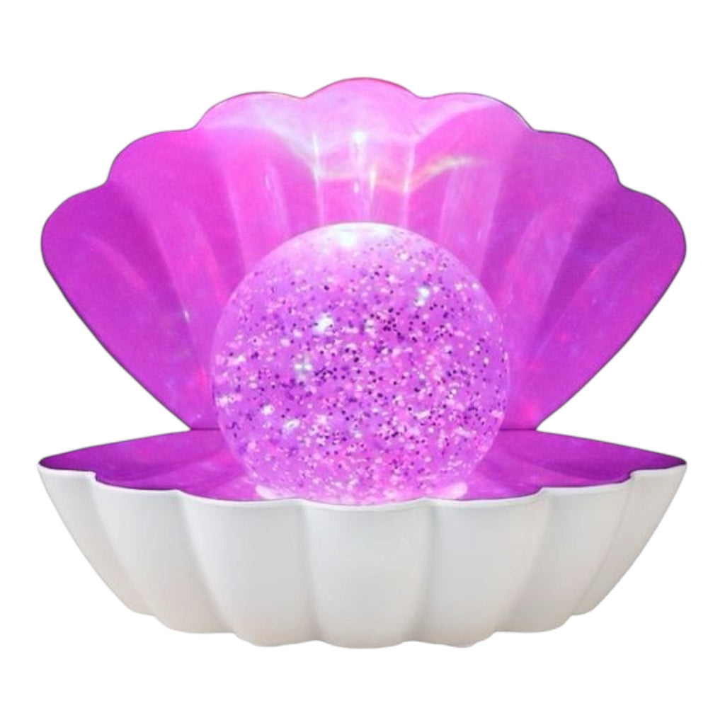 itotal Muschellampe mit Glitzer Weiß - Sausebrause Shop
