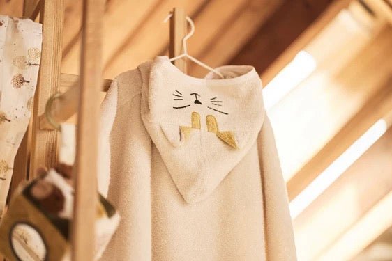 Jollein Badponcho Charlie ca 75 × 75 cm Baby Katze - Sausebrause Shop
