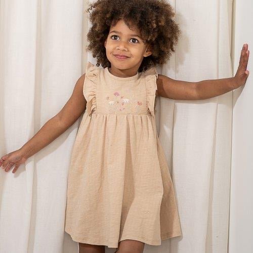 Little Dutch Kleid ärmellos Beige mit Blumenstickerei - Sausebrause Shop