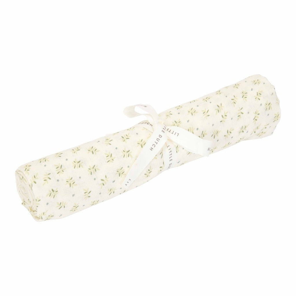 Little Dutch Musselintuch Swaddle 120 x 120 cm Blueberry Leaves - Sausebrause Shop