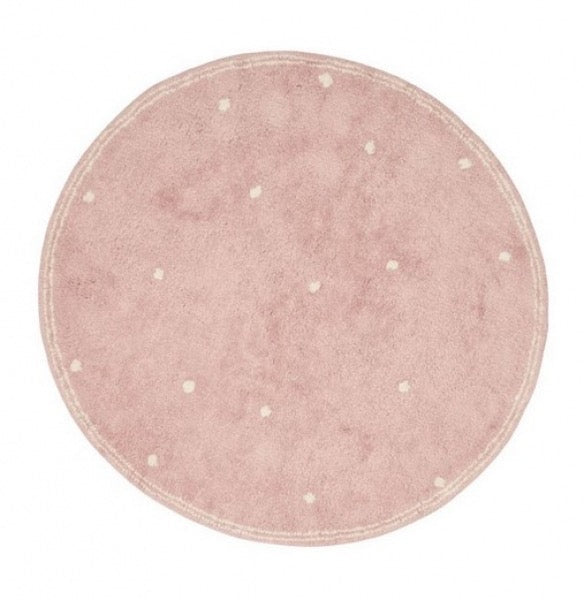 Little Dutch Teppich Dot Pure 110 cm – Rosa mit weißen Punkten - Sausebrause Shop