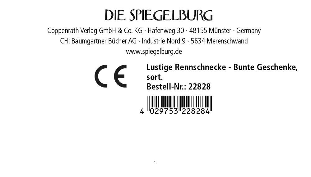 Lustige Rennschnecke Bunte Geschenke – witziges Mitbringsel - Sausebrause Shop