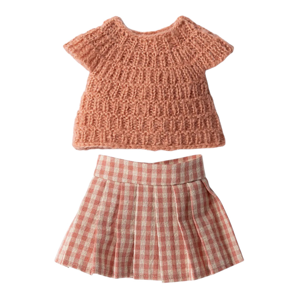 Maileg Kleidung Strickhemd & Rock für Stofftier Hasen & Kaninchen Größe 3 - Sausebrause Shop