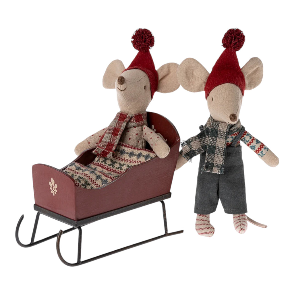 Maileg Schlitten Maus Rot - Sausebrause Shop