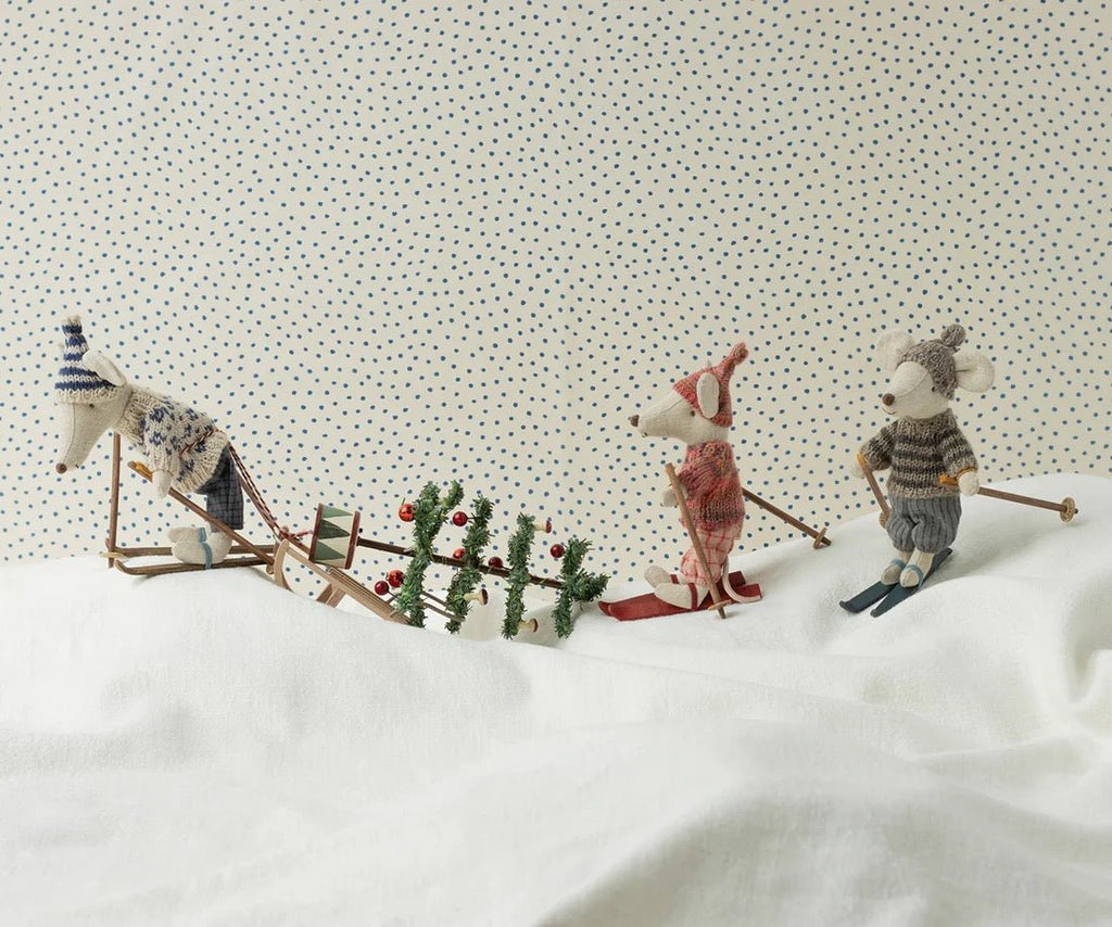 Maileg Stofftier Wintermaus mit Skiset Großer Bruder Grau - Sausebrause Shop