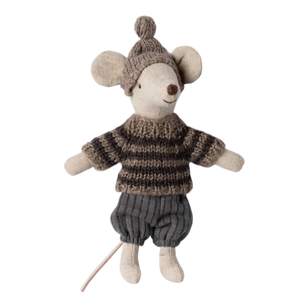 Maileg Stofftier Wintermaus mit Skiset Großer Bruder Grau - Sausebrause Shop