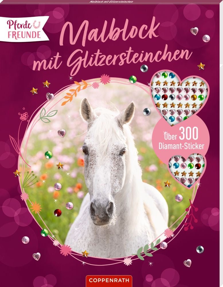 Malblock mit Glitzersteinchen Pferdefreunde - Sausebrause Shop