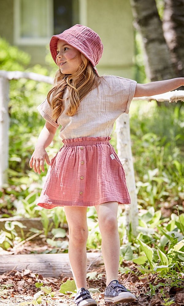 Maximo Gots Mini Girl Top aus Musselinstoff Beige - Sausebrause Shop