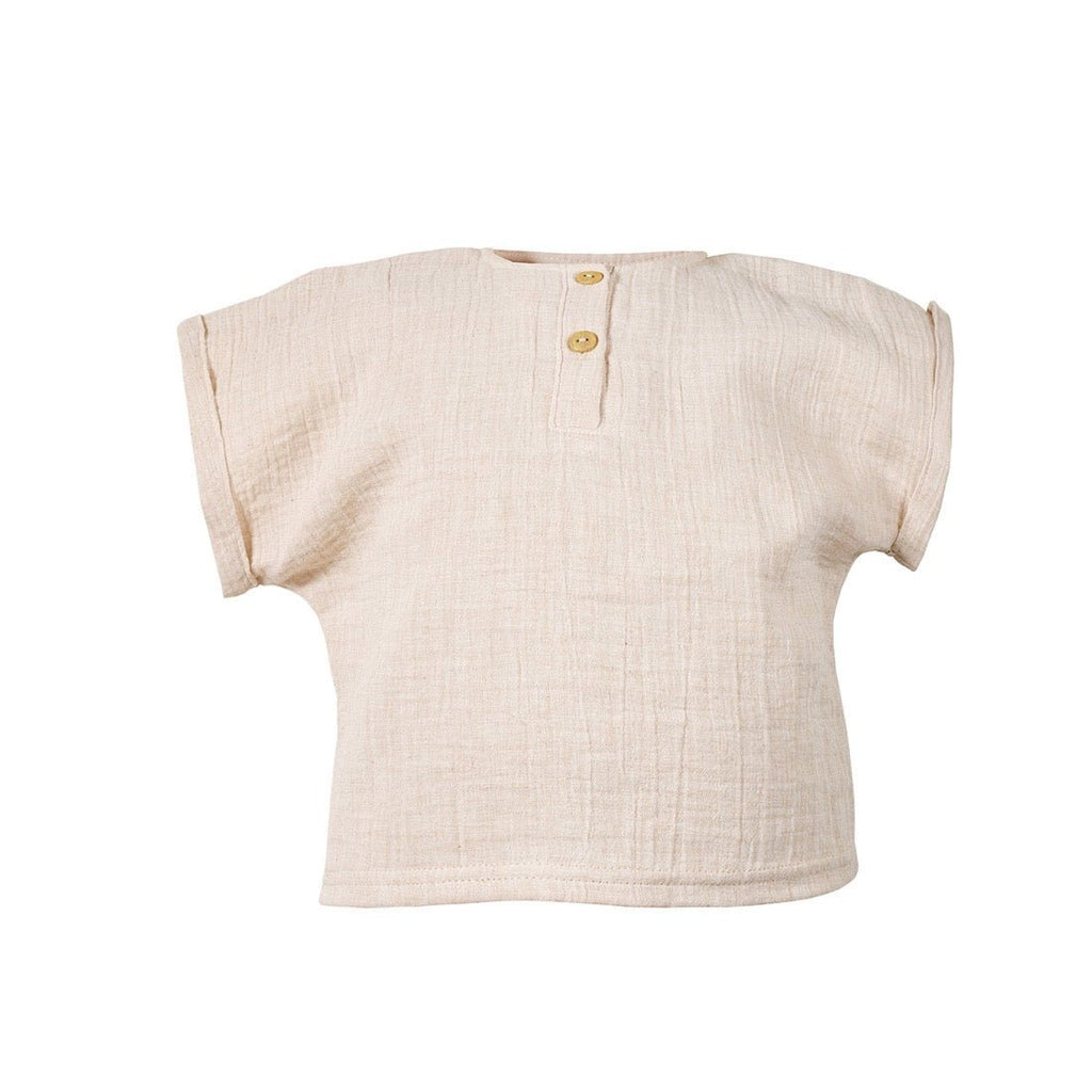 Maximo Gots Mini Girl Top aus Musselinstoff Beige - Sausebrause Shop