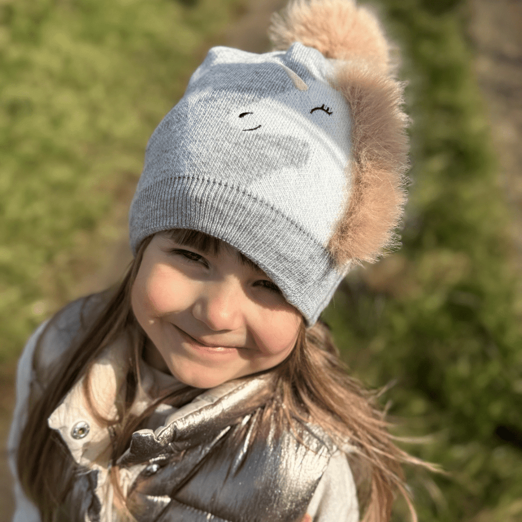 Maximo Mädchen Mütze Einhorn grau - Sausebrause Shop