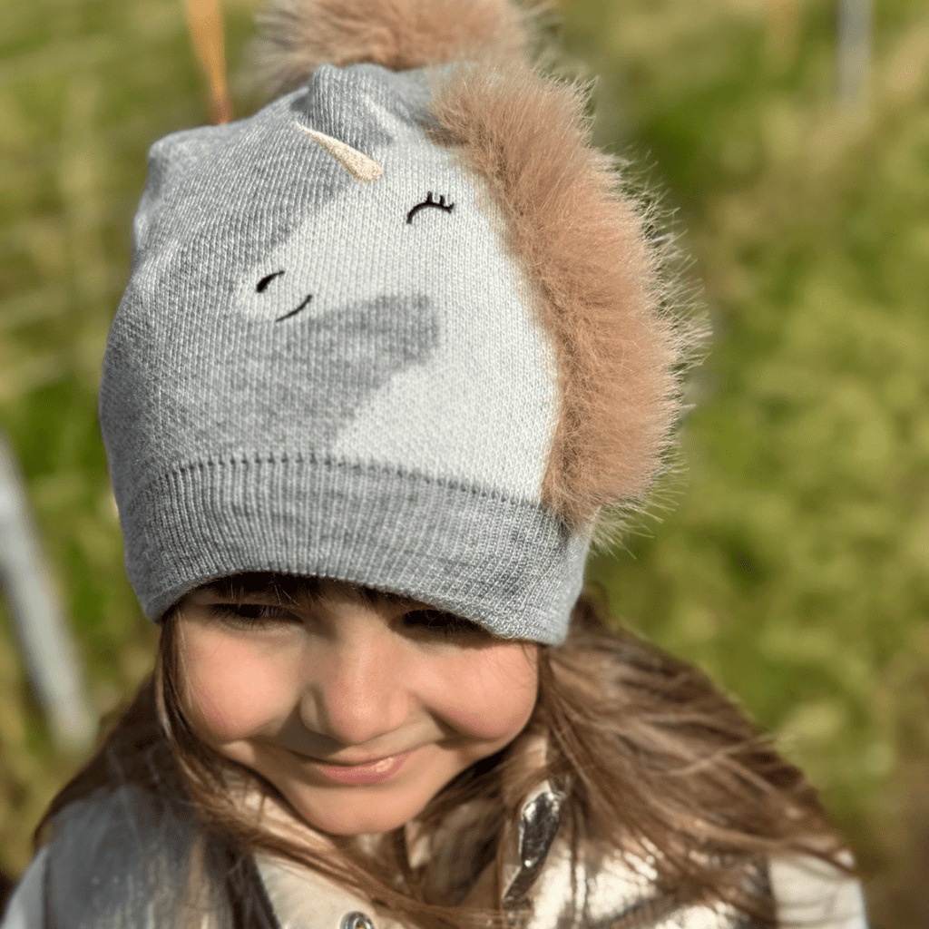 Maximo Mädchen Mütze Einhorn grau - Sausebrause Shop