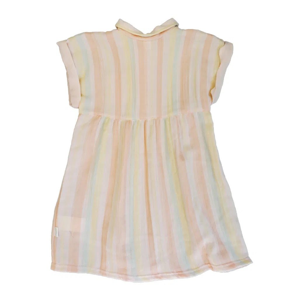 Maximo Mini Girl Musselin Kleid Muschelrosa - streifen - Sausebrause Shop