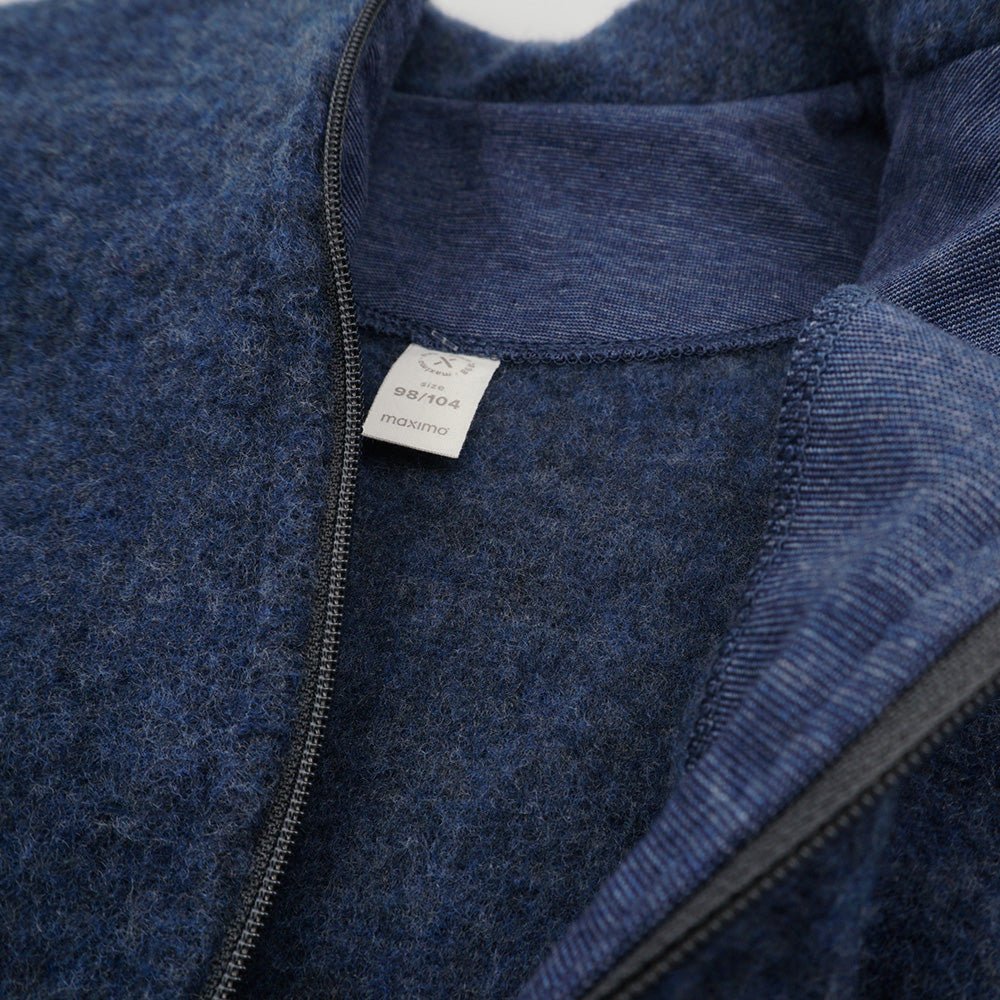 Maximo Mini Jacke Wollfleece Reissverschluss Jersey navymeliert - Sausebrause Shop