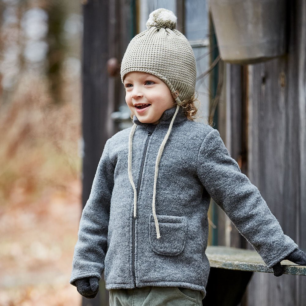 Maximo Mini Jacke Wollfleece Reissverschluss Jersey navymeliert - Sausebrause Shop