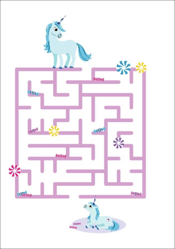 Mein kunterbunter Kindergartenblock Rätsel ohne Text Einhörner - Sausebrause Shop