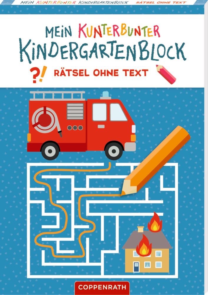 Mein kunterbunter Kindergartenblock Rätsel ohne Text Feuerwehr & Polizei - Sausebrause Shop