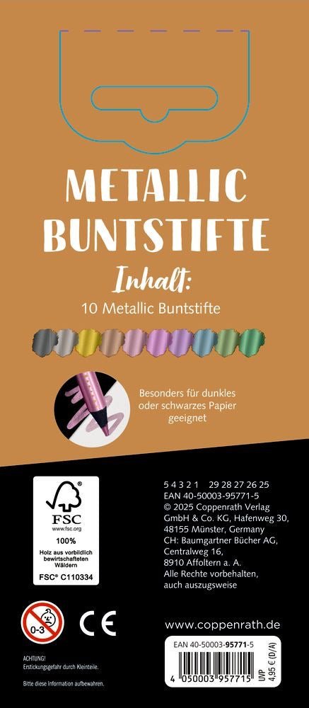 Metallic - Buntstifte 10 Farben - 100% selbst gemacht - Sausebrause Shop
