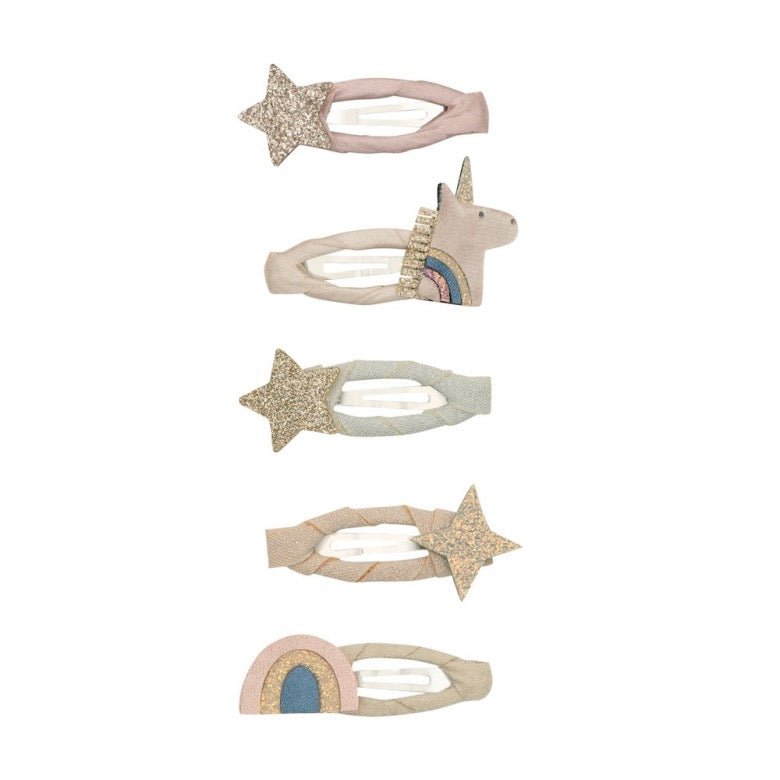 Mimi & Lula Celeste Unicorn Mini Clic Clacs – 5 Haarklemmen - Sausebrause Shop