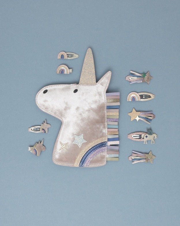 Mimi & Lula Celeste Unicorn Mini Clips – 8 Haarklemmen - Sausebrause Shop