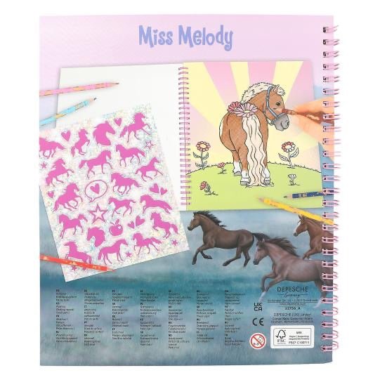Miss Melody Malbuch mit Pailletten - Sausebrause Shop