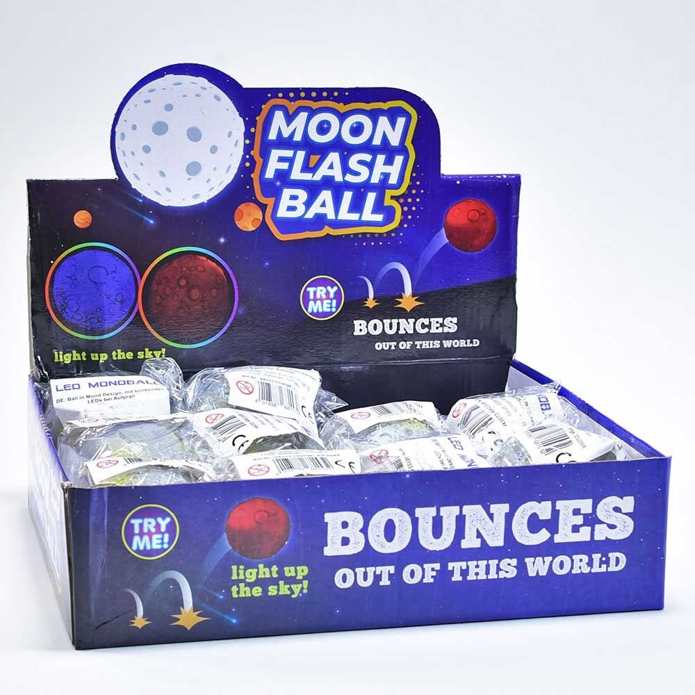 Mondball Bounce Ball LED - Leuchteffekt ca. 7 cm Mond - Optik - Sausebrause Shop