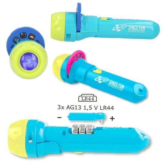Monster Cars Taschenlampe SPACE FUN – leuchtende Bilderwelt für Kids - Sausebrause Shop