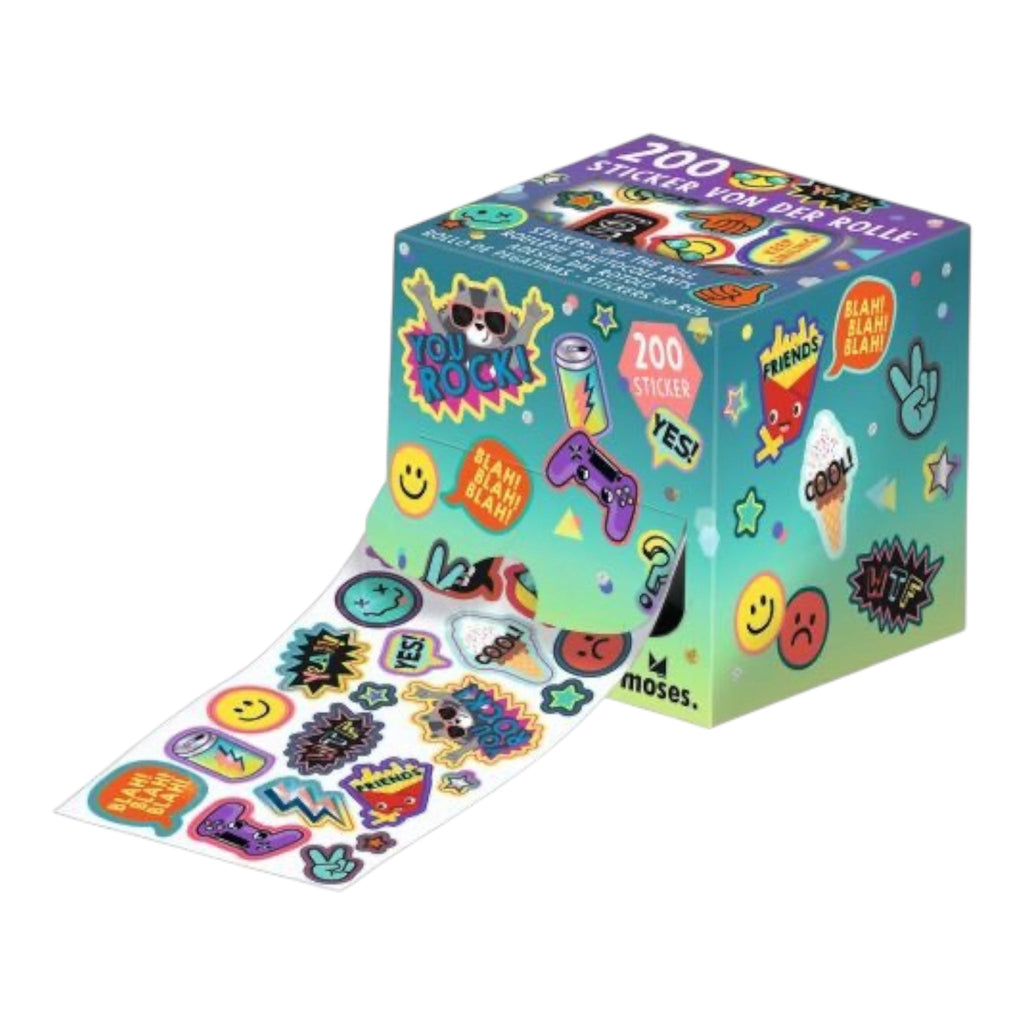 moses Happy Day Sticker von der Rolle blau 200 Stück - Sausebrause Shop