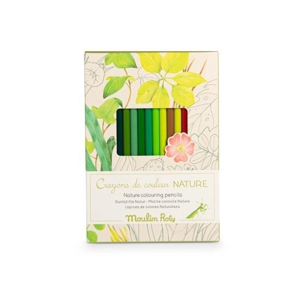 Moulin Roty 12 Buntstifte und 3 Ausmalbilder Natur - Sausebrause Shop