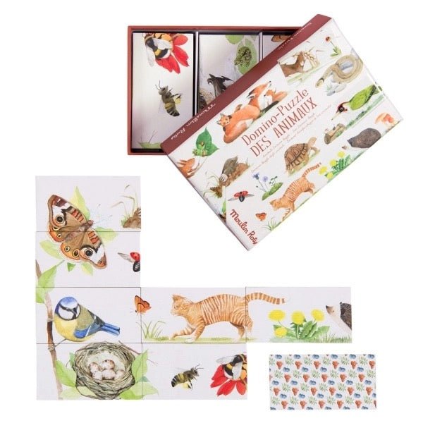 Moulin Roty Domino Puzzle Tiere – Legespiel für Kinder - Sausebrause Shop