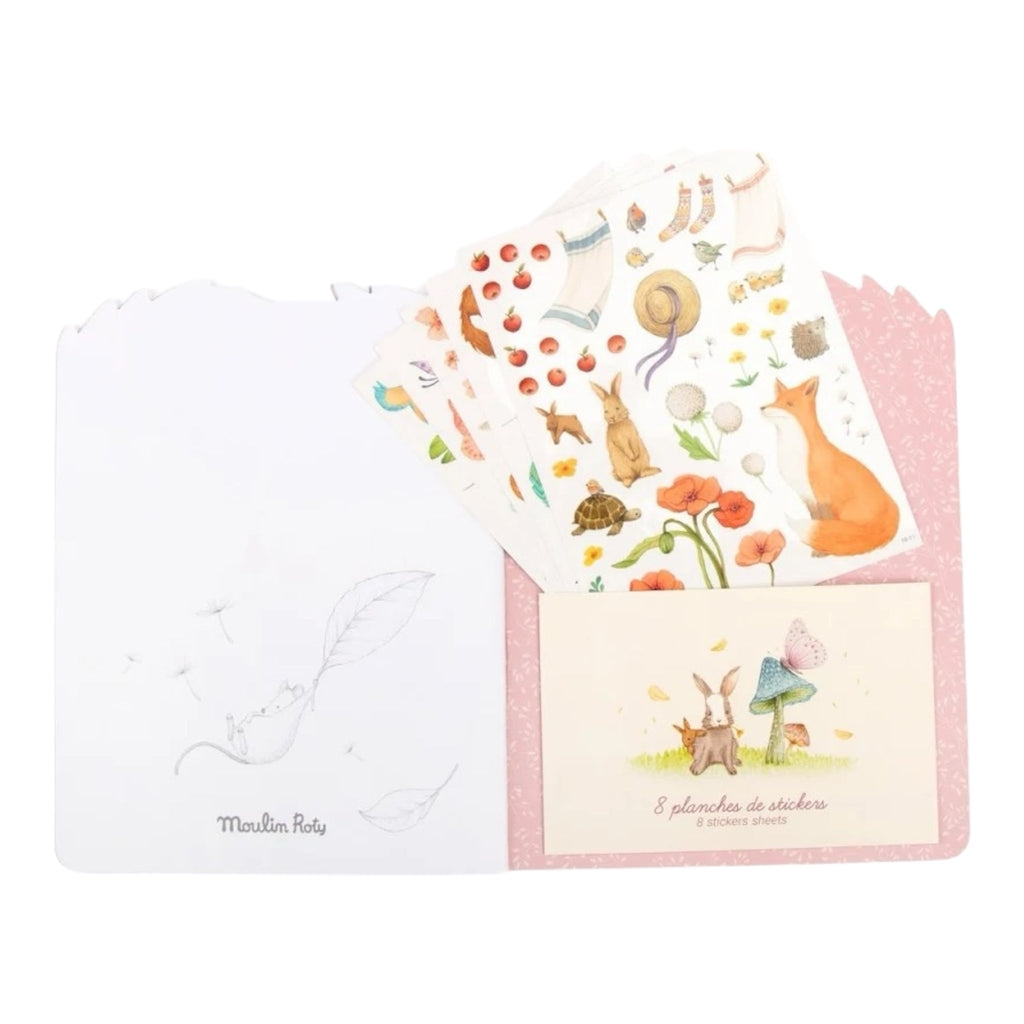 Moulin Roty Malbuch mit 230 Stickern Rosalies - Sausebrause Shop