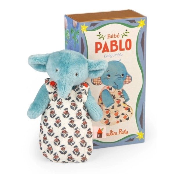 Moulin Roty Minouchkas Plüschtier Baby Elefant Pablo – Geschenkbox – 14,5 cm - Sausebrause Shop