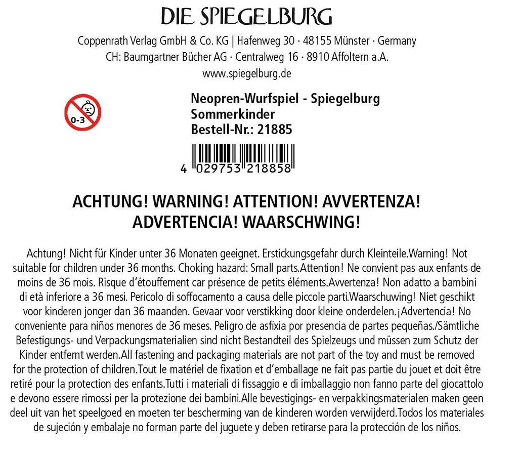 Neopren Wurfspiel - Spiegelburg Sommerkinder - Sausebrause Shop