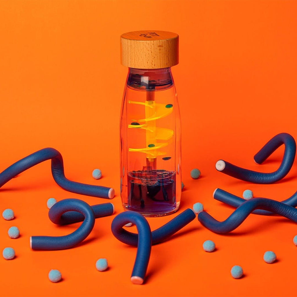 Petit Boum Move Bottle Spiral Blue Sensorikflasche 14 cm - Sausebrause Shop