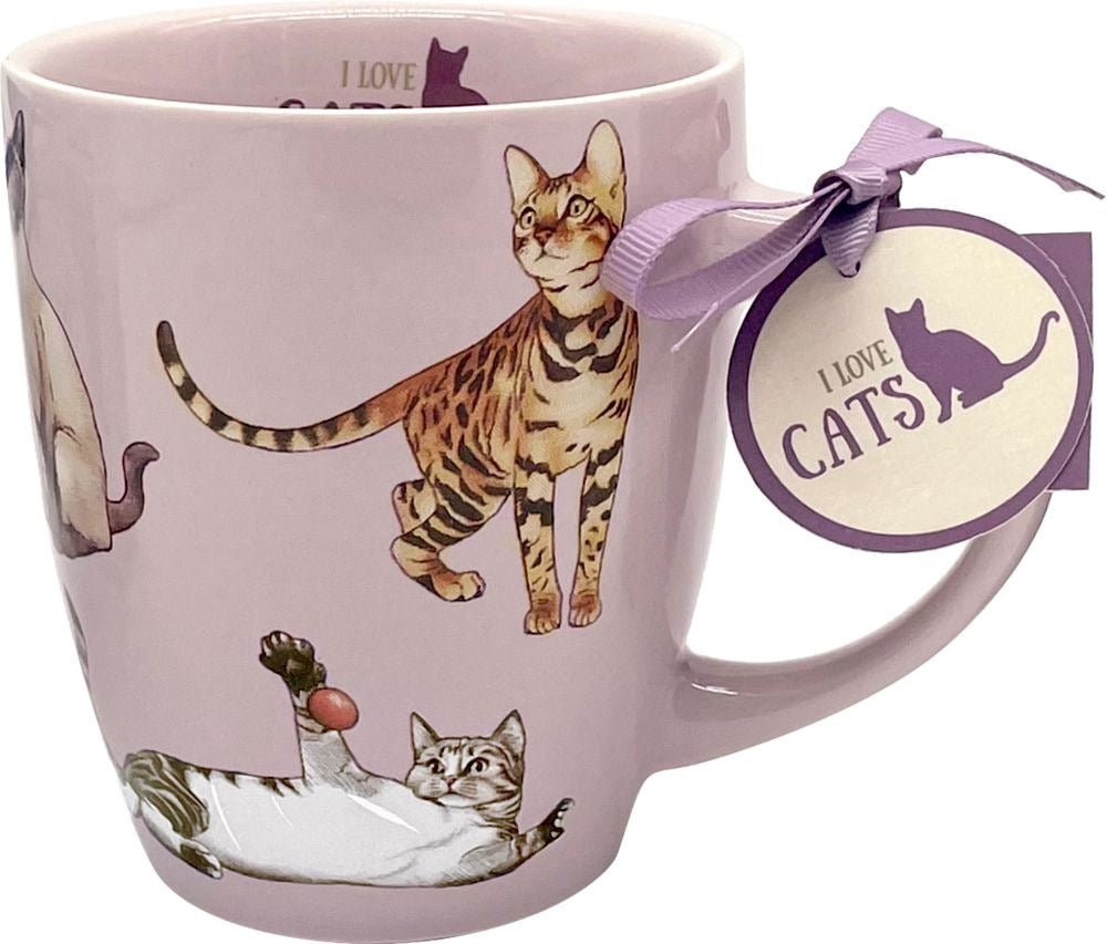 Porzellan Tasse Katzen I love cats & dogs - Sausebrause Shop