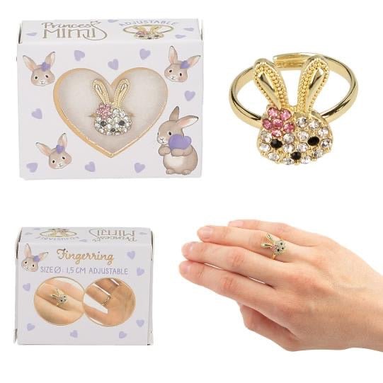 Princess Mimi Fingerring verstellbar Strassgold - Sausebrause Shop