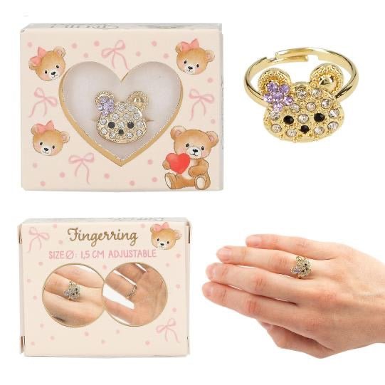 Princess Mimi Fingerring verstellbar Strassgold - Sausebrause Shop