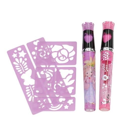 Princess Mimi Tattoo Glitzer Gelstifte 2er - Set mit Schablonen - Sausebrause Shop