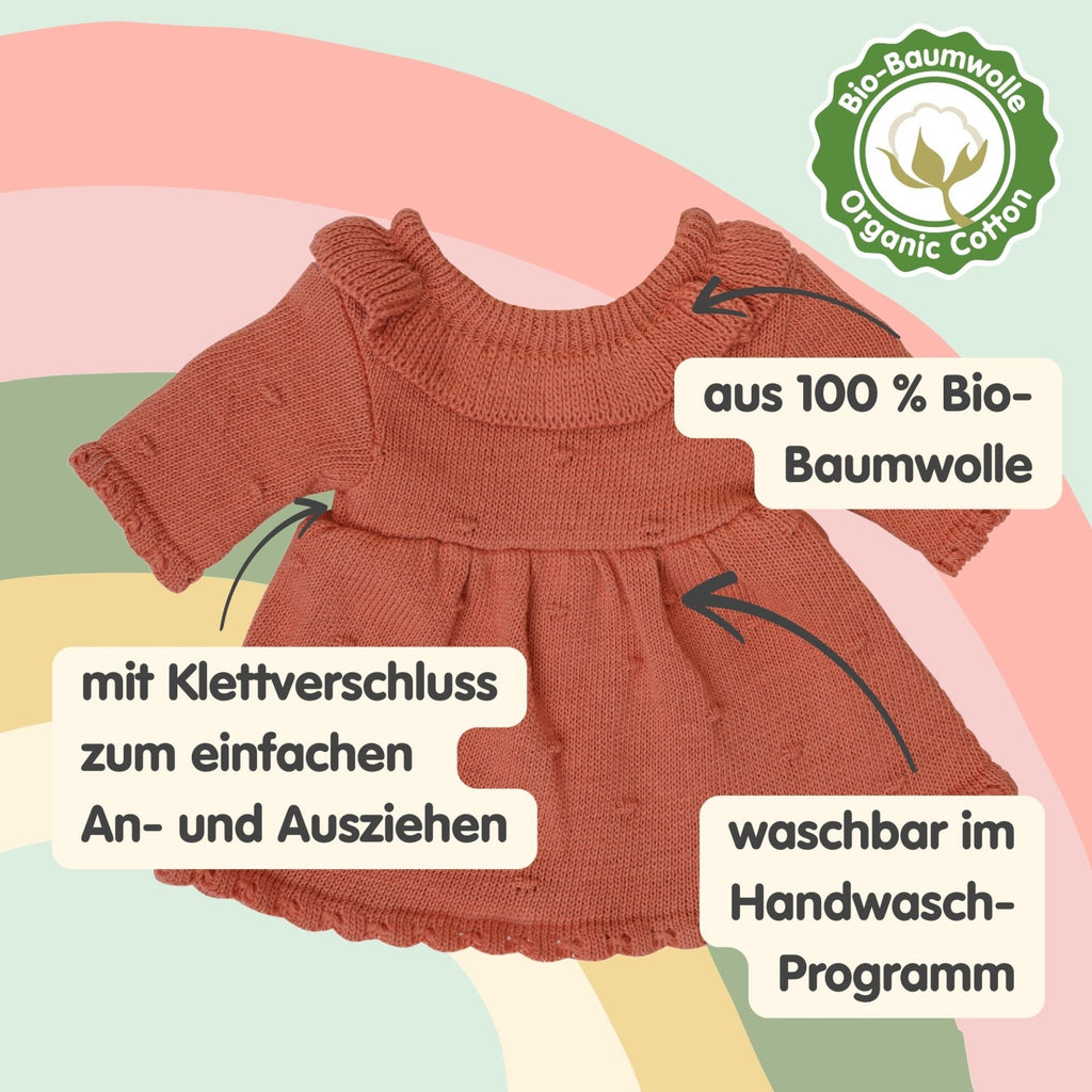 Puppe Set Bio Strickkleid Mädchen 34 cm - Sausebrause Shop