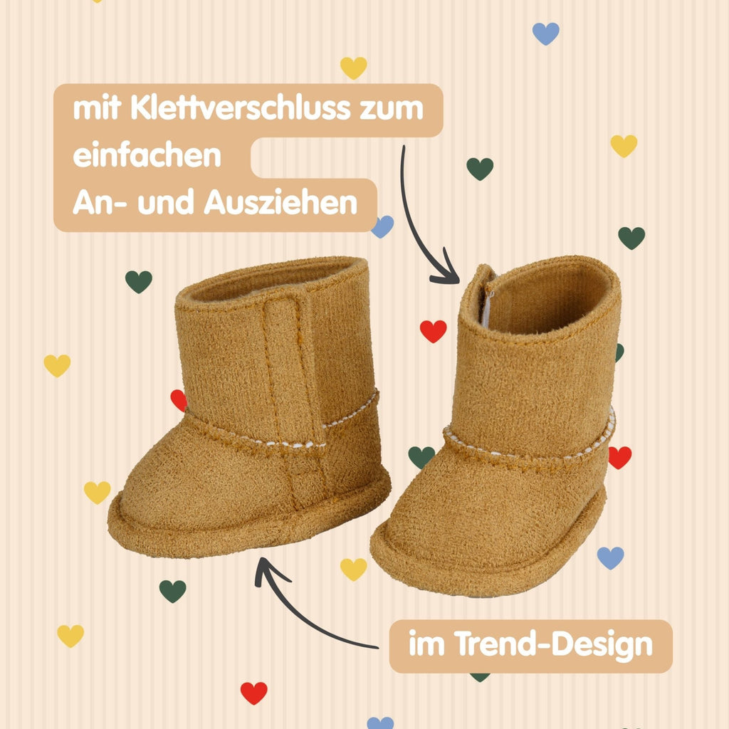 Puppenstiefel Wildleder Optik Gr. 30 - 34 cm - Sausebrause Shop